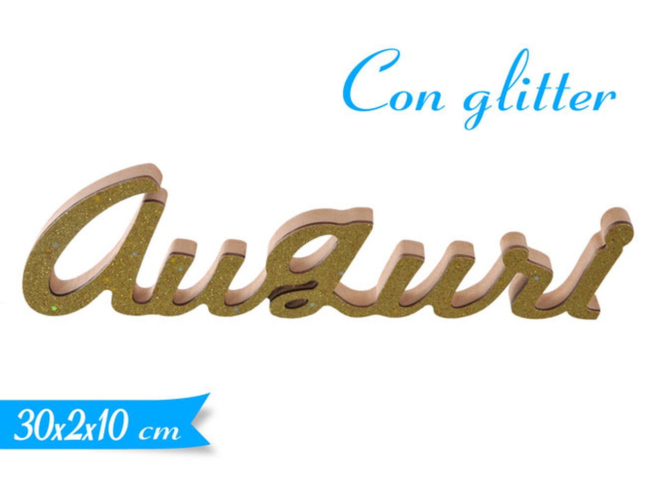 Decorazione auguri con glitter oro