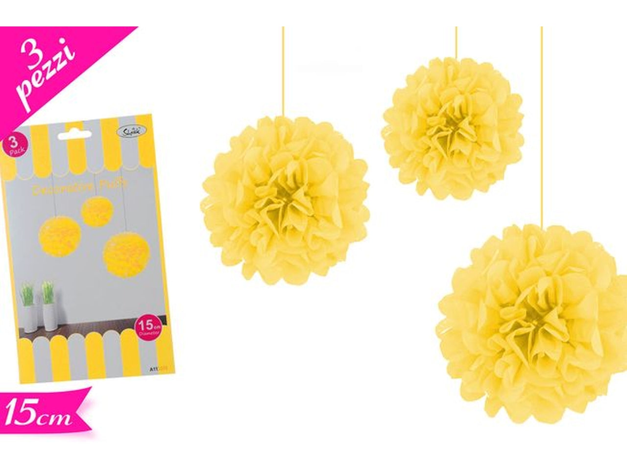 Set di 3 festoni palla 15cm
