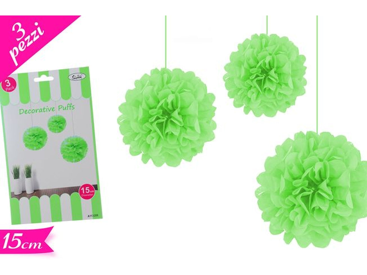 Set di 3 festoni palla 15cm