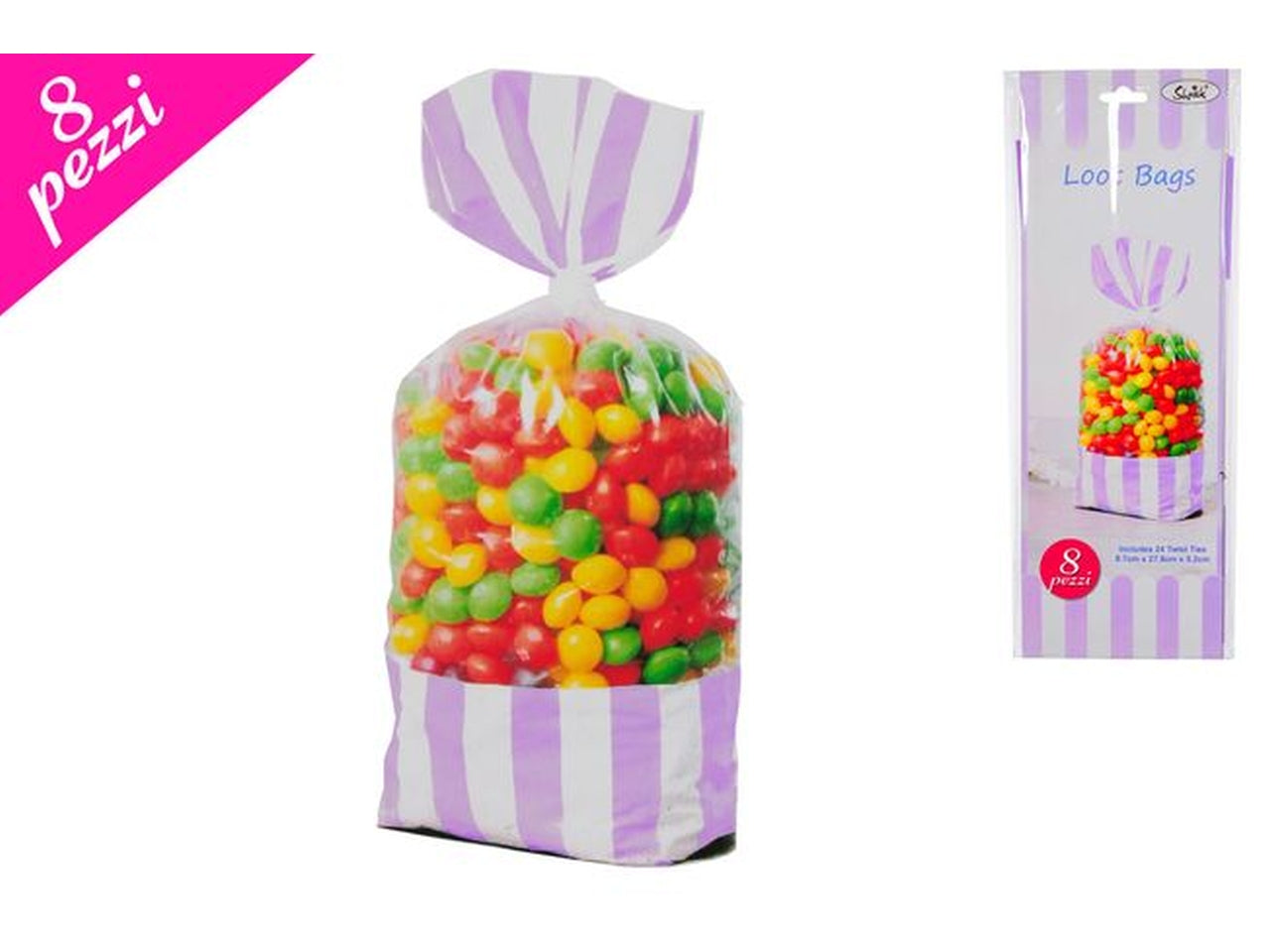 Confezione di 8 sacchetti porta caramelle