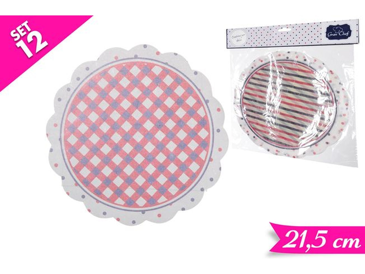 Set 12 sotto torta carta 21,5cm