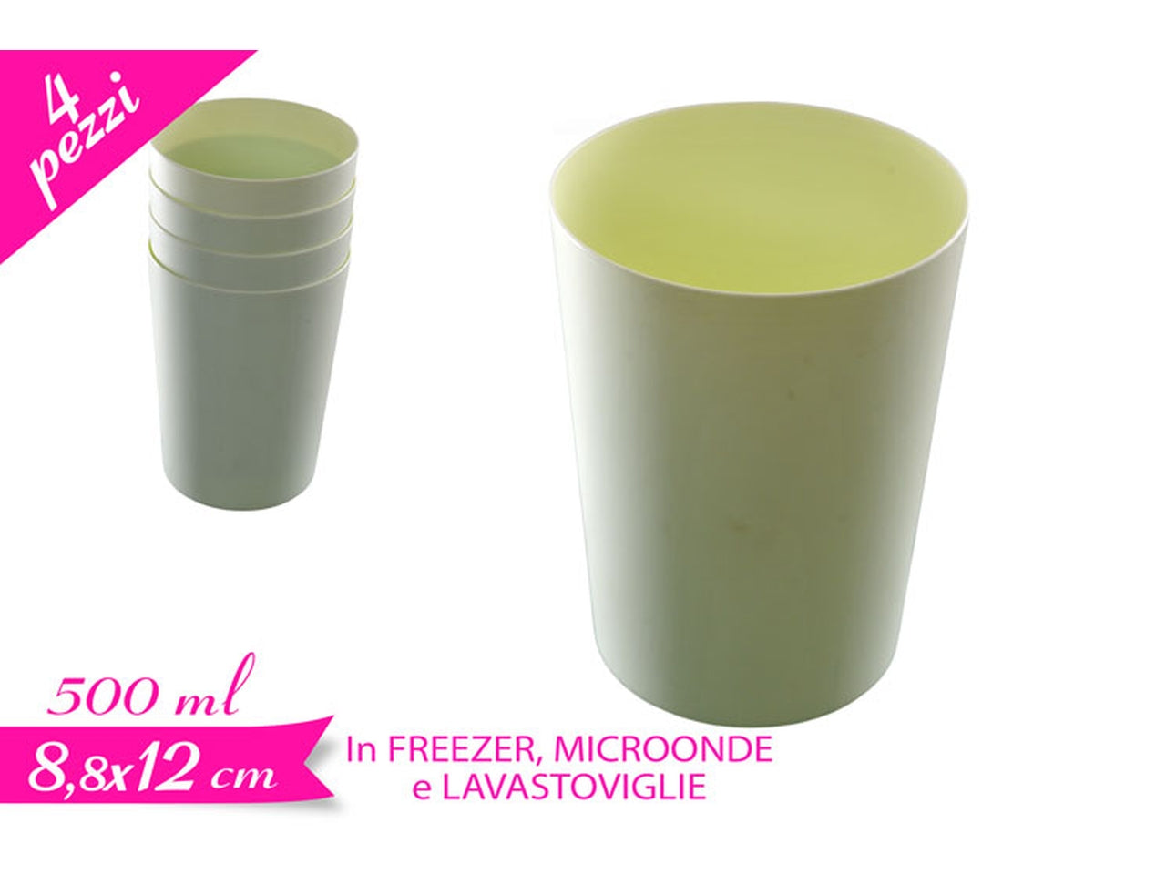 Set 4 bicchieri verde 500ml