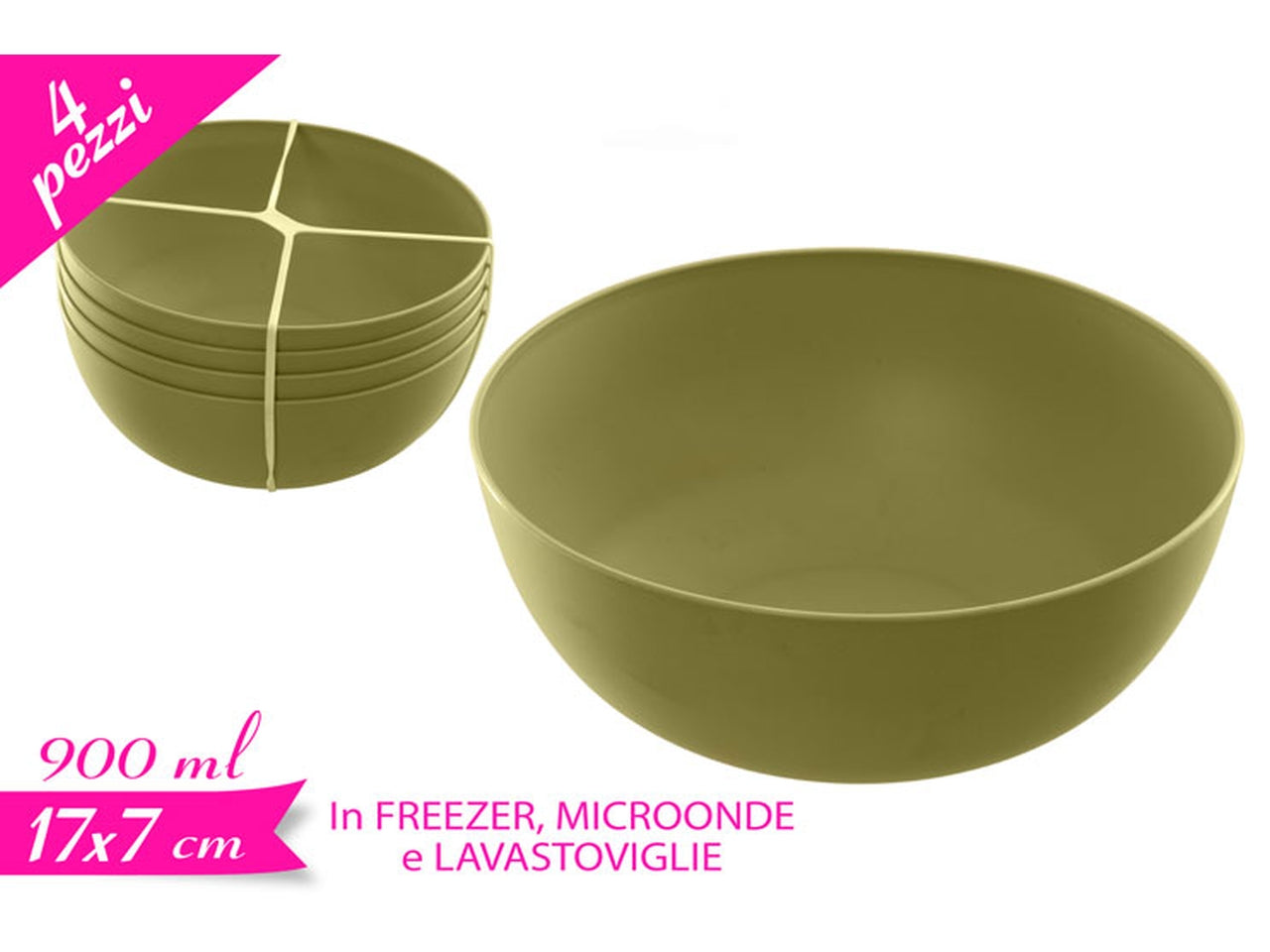 Set 4 scodelle verde