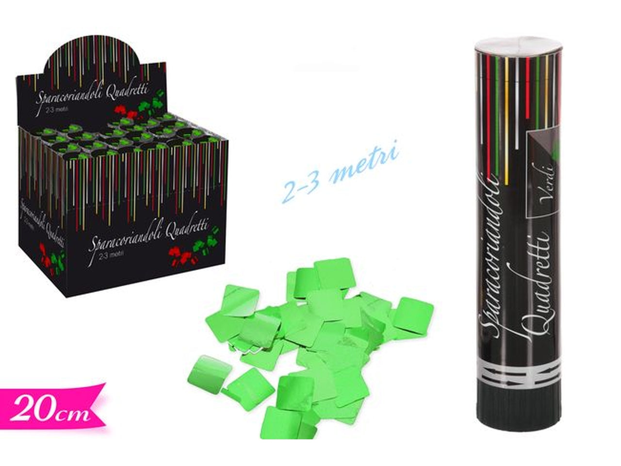 Tubo spara coriandoli 20cm in disp 747394