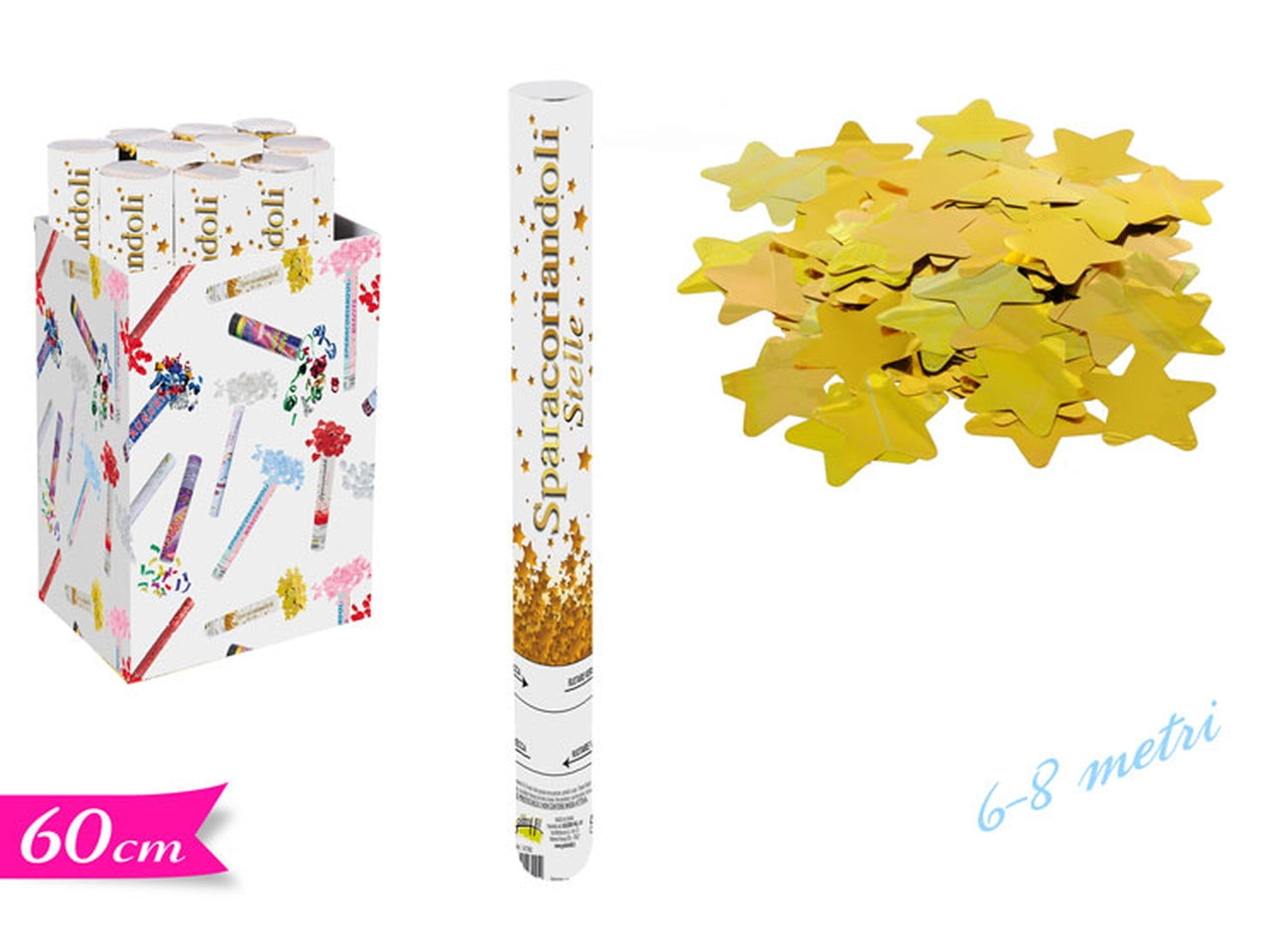 Tubo spara stelle oro 60cm in disp 747364