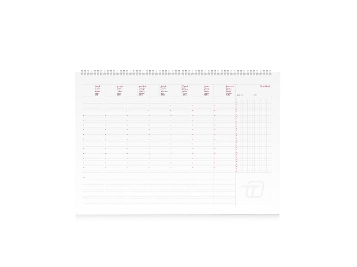 Planning settimanale maxi 50x35cm spiralato perpetua in colori assortiti