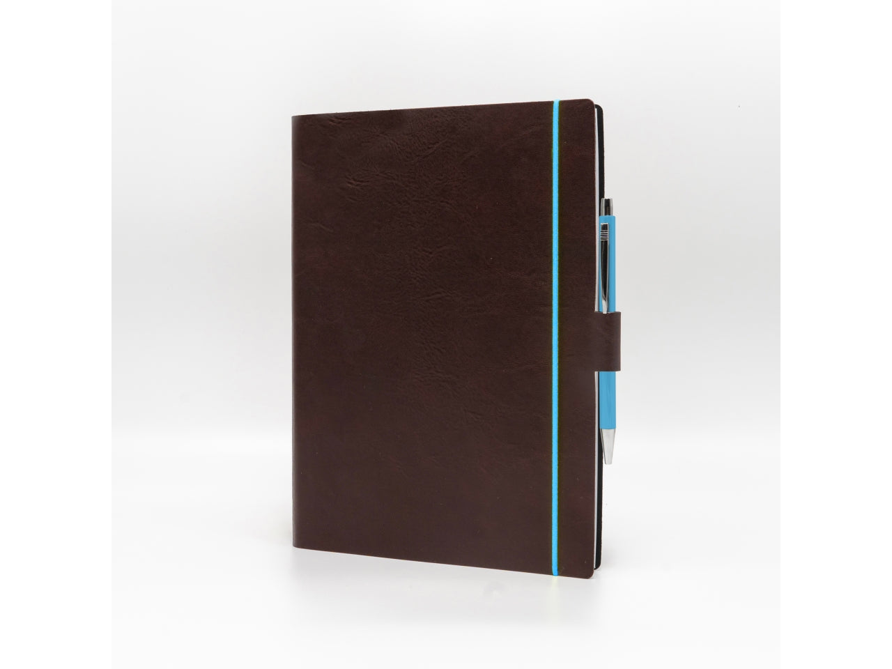Agenda blueband 2026 17x24cm con elastico in similpelle marrone