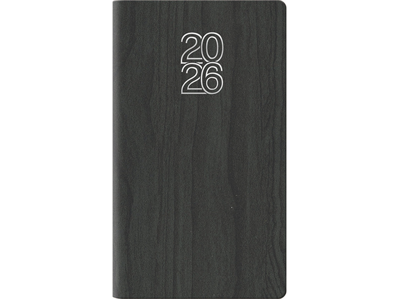 Agenda vertigo 2026 8x14cm settimanale grigio scuro
