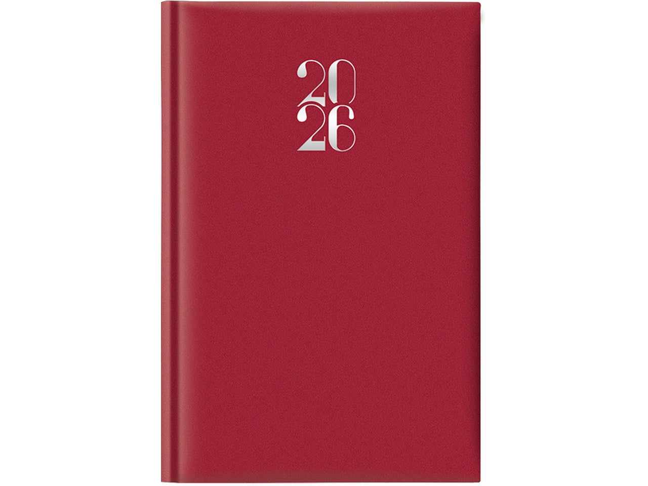 Agenda 2026 11x16,5cm giornaliera con sabato e domenica abbinata rosso