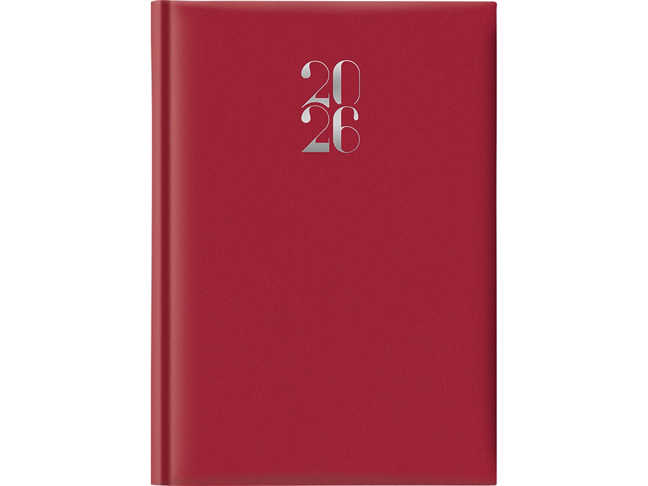 Agenda 2026 14,5x20,5cm giornaliera con sabato e domenica abbinata rosso