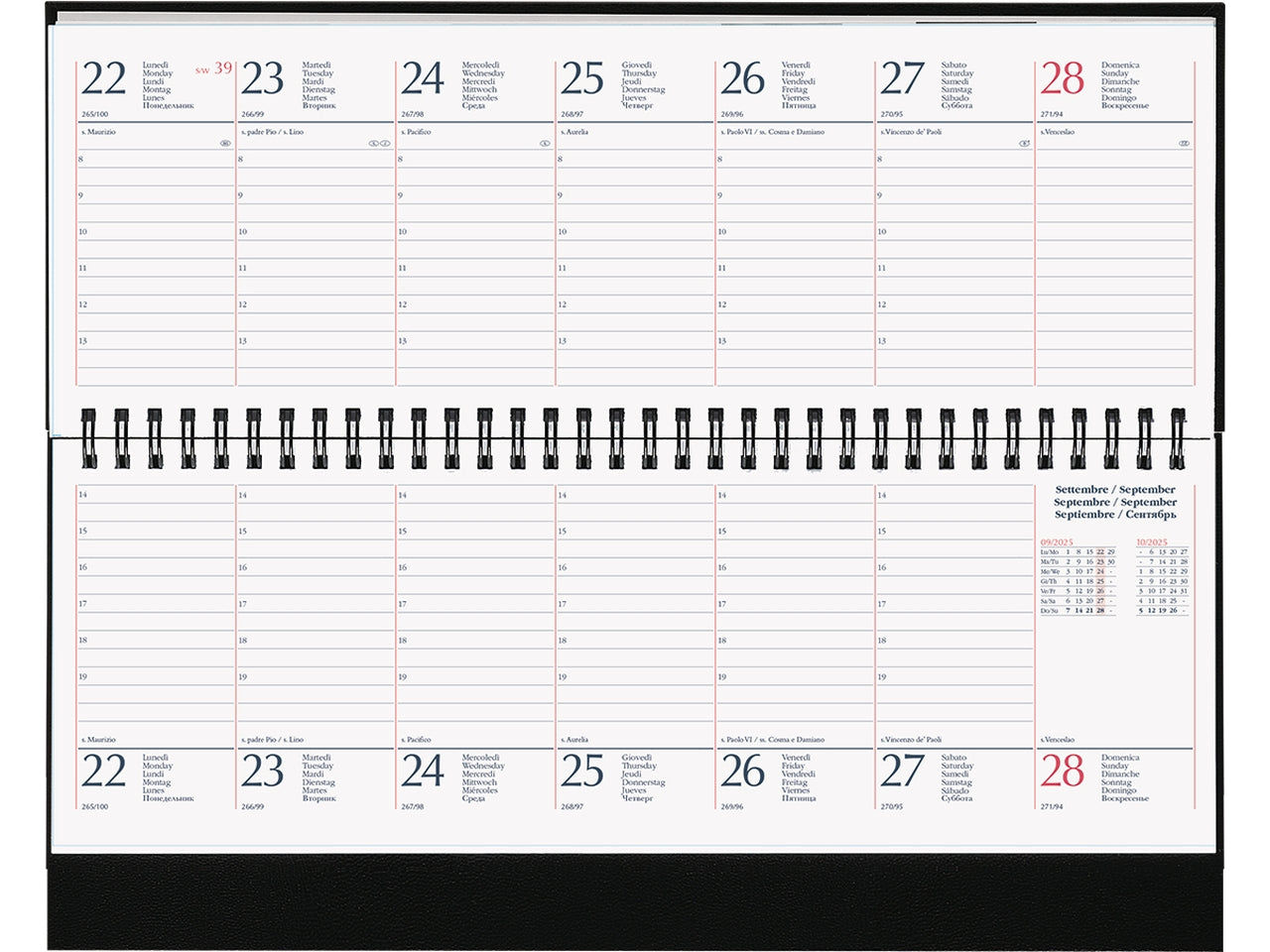 Planning caribe 2026 29,8x10,5cm settimanale ruggine
