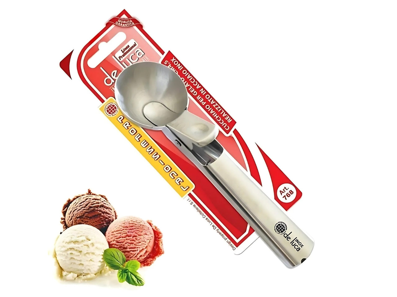 Cucchiaio da gelato inox d.4,5cm linea professional