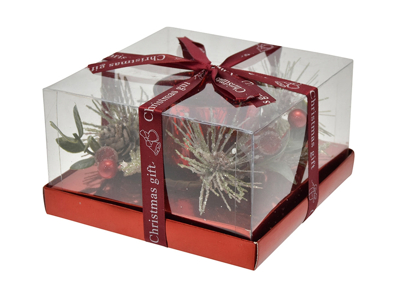 Portacandela 11,3x7,5cm rosso