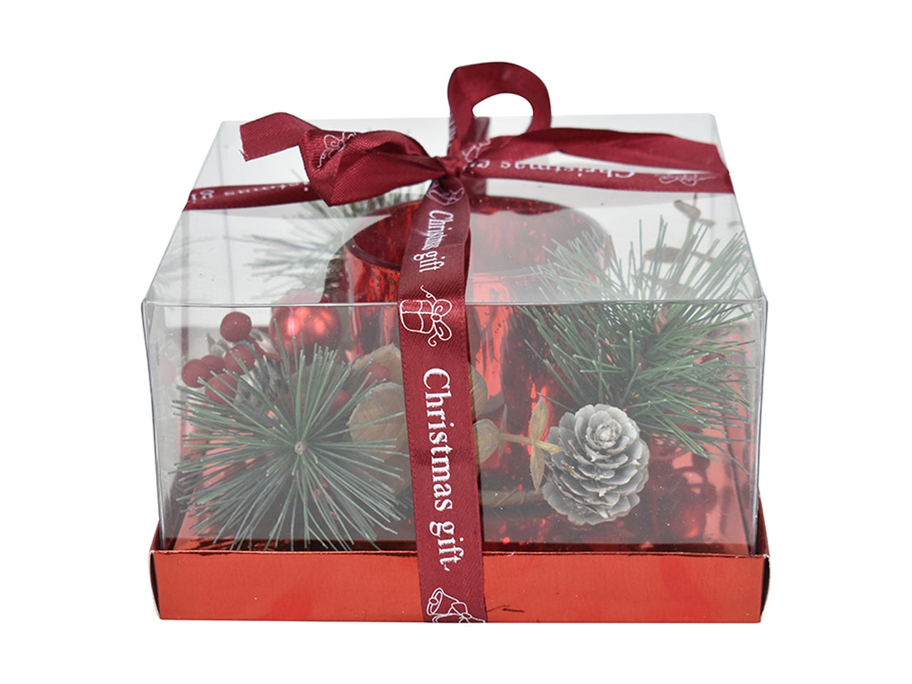 Portacandela 15,3x9cm rosso