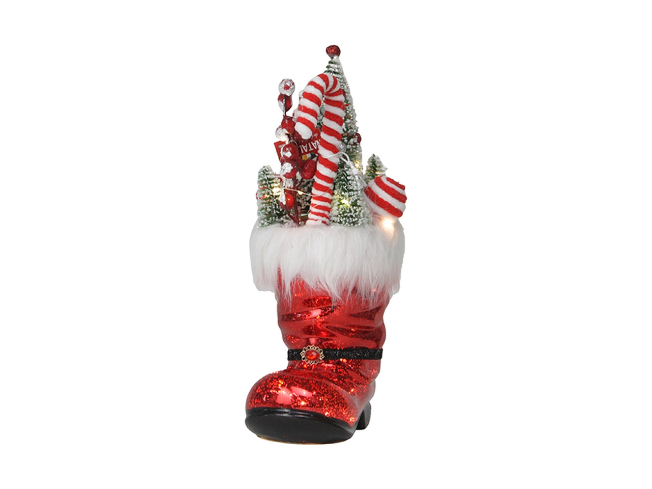 Scarpone con luci 19x9,5x39cm rosso