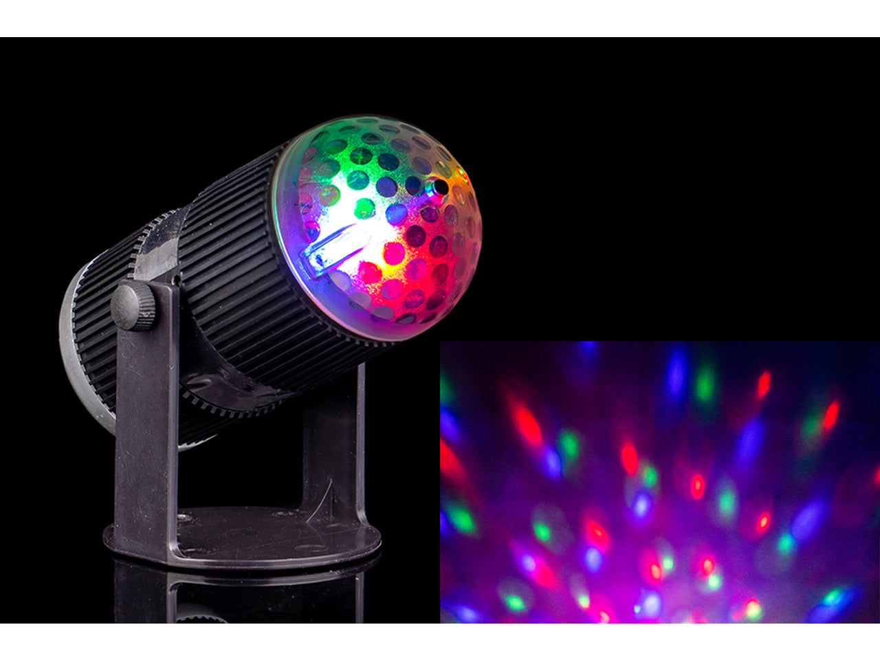 Proiettore con 3led multicolor per uso interno 13cm