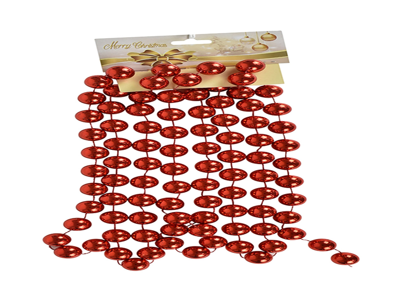 Ghirlanda di perline 2x270cm rosso