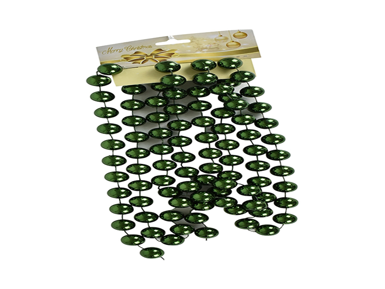 Ghirlanda di perline 2x270cm verde scuro