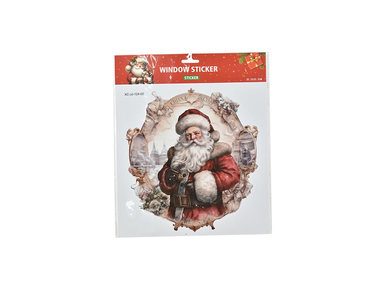 Vetrofania babbo natale 30,5x30,5cm