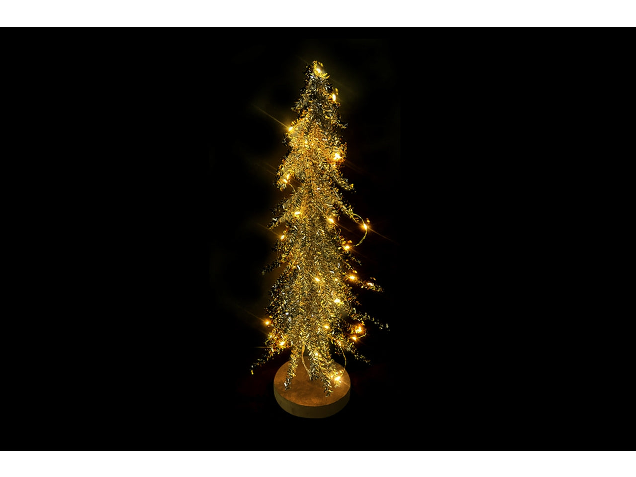 Albero 40cm con 40led a batteria e timer oro