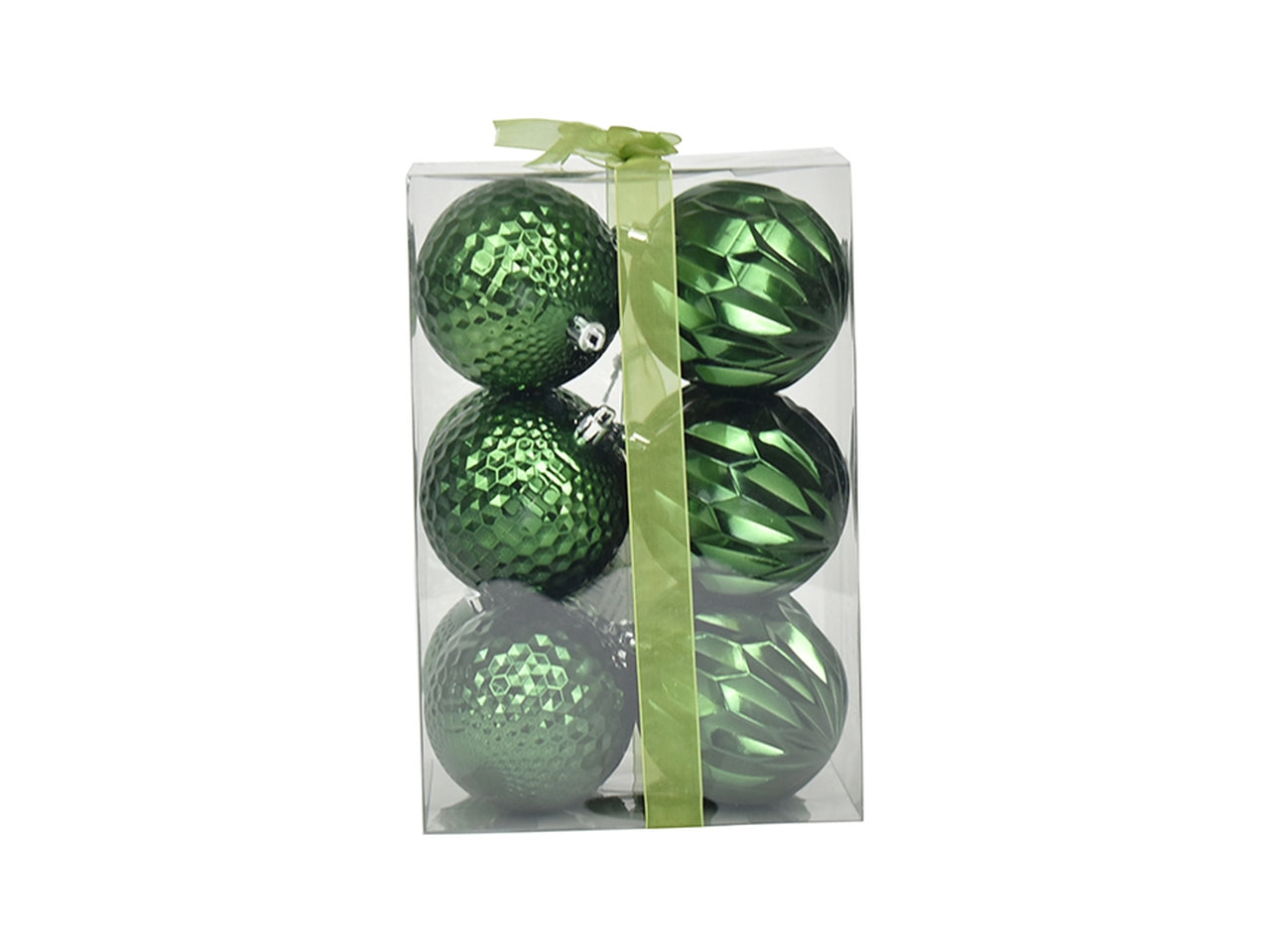 Palla 8cm a rombi e sagomata miste in confezione da 12 pezzi verde scuro