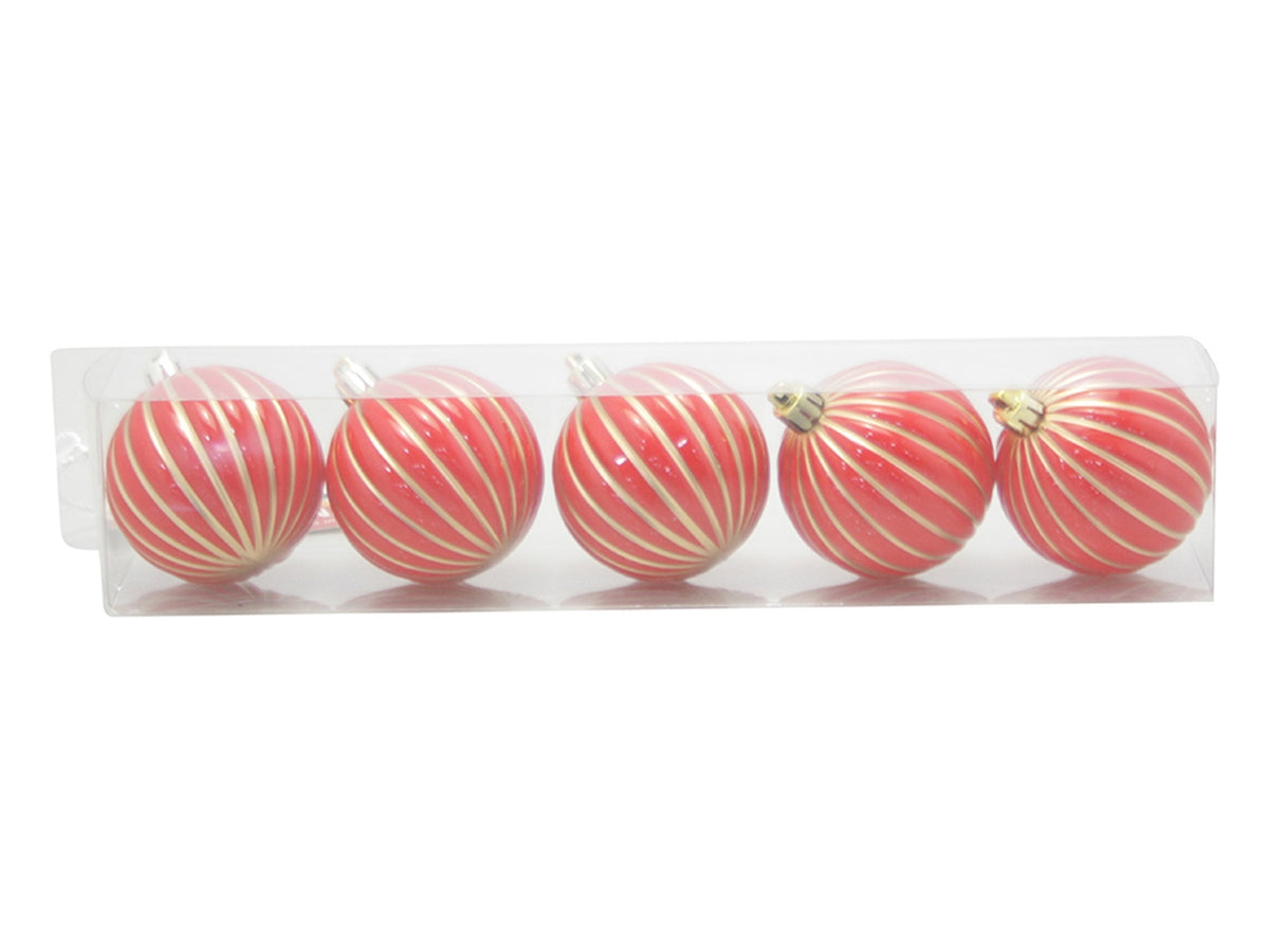 Palla 6cm a spicchi in confezione da 5 pezzi rosso