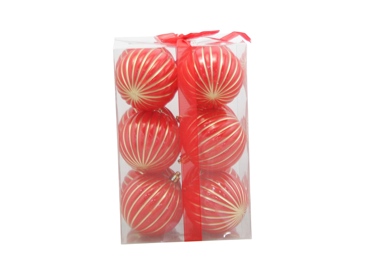 Palla 8cm a spicchi in confezione da 12 pezzi rosso