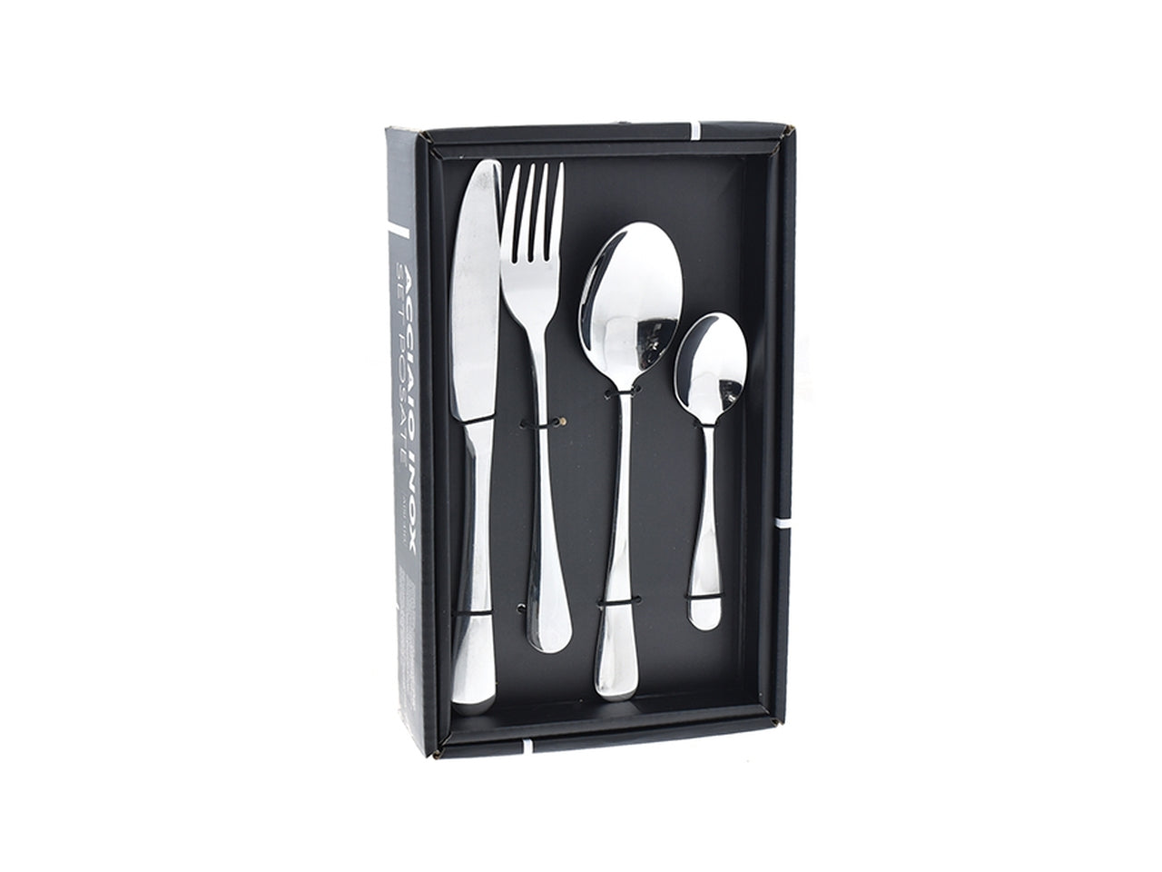 Posate in acciaio 24 pezzi argento