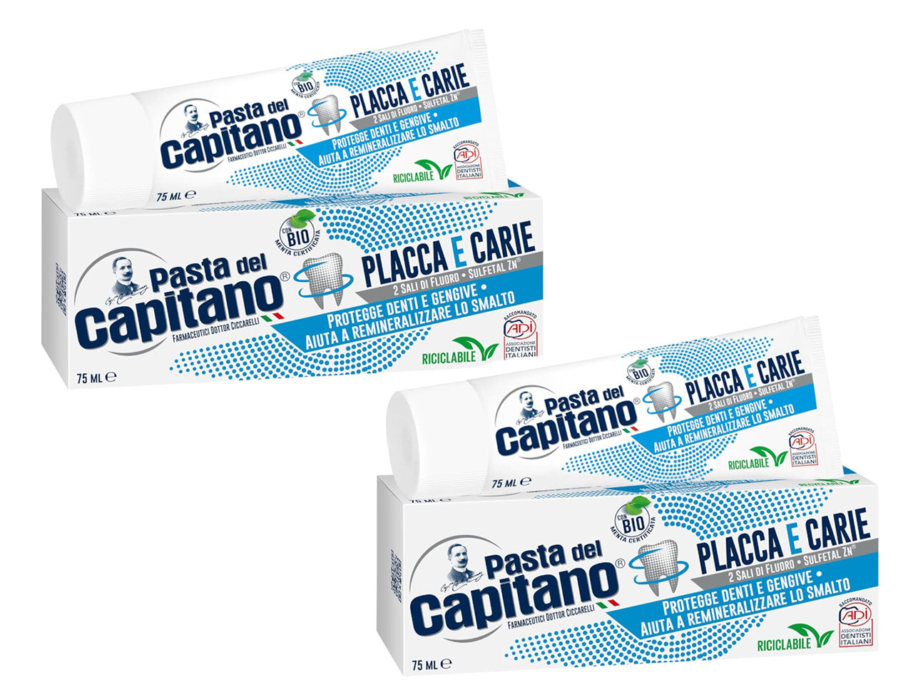 Pasta del capitano dentifricio 75ml fresco azzurro $