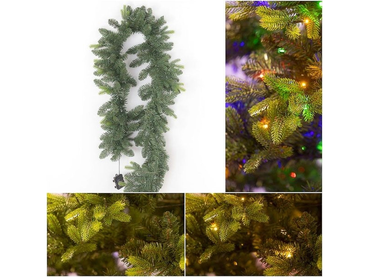 Ghirlanda pino con 50 luci 180cm 093 verde multicolor