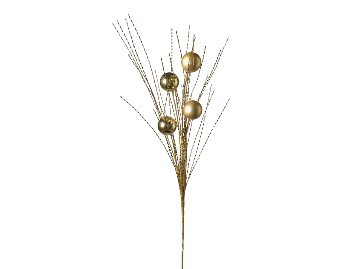 Ramo palline con fili natalizi 90cm maxi 091 oro
