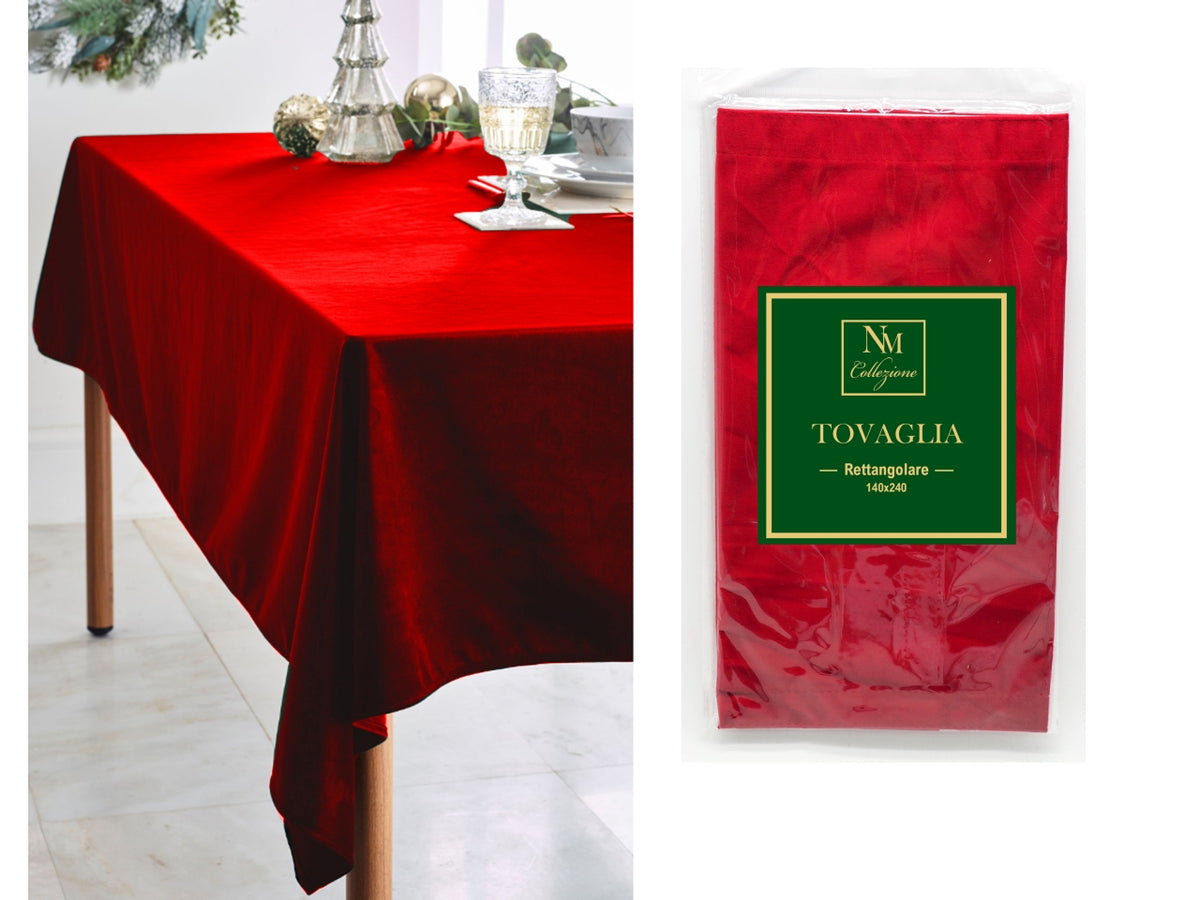Tovaglia 140x240cm in velluto rosso