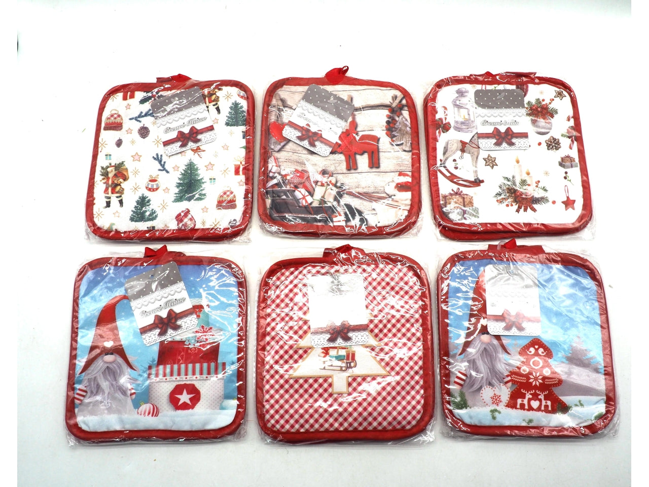 Presine natalizia 2 pezzi 17x17cm fantasie assortite