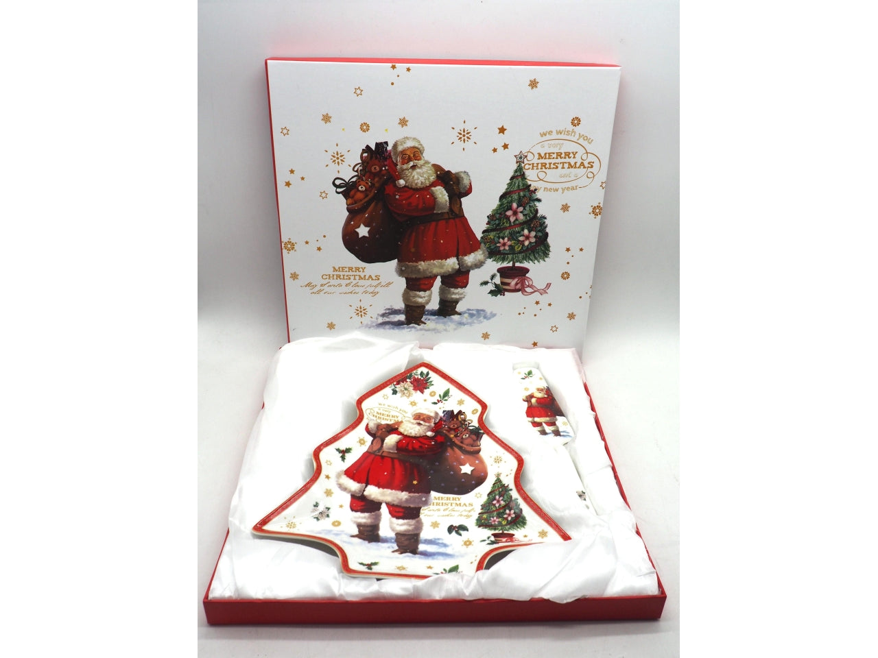 Piatto albero 30cm con paletta e scatola regalo