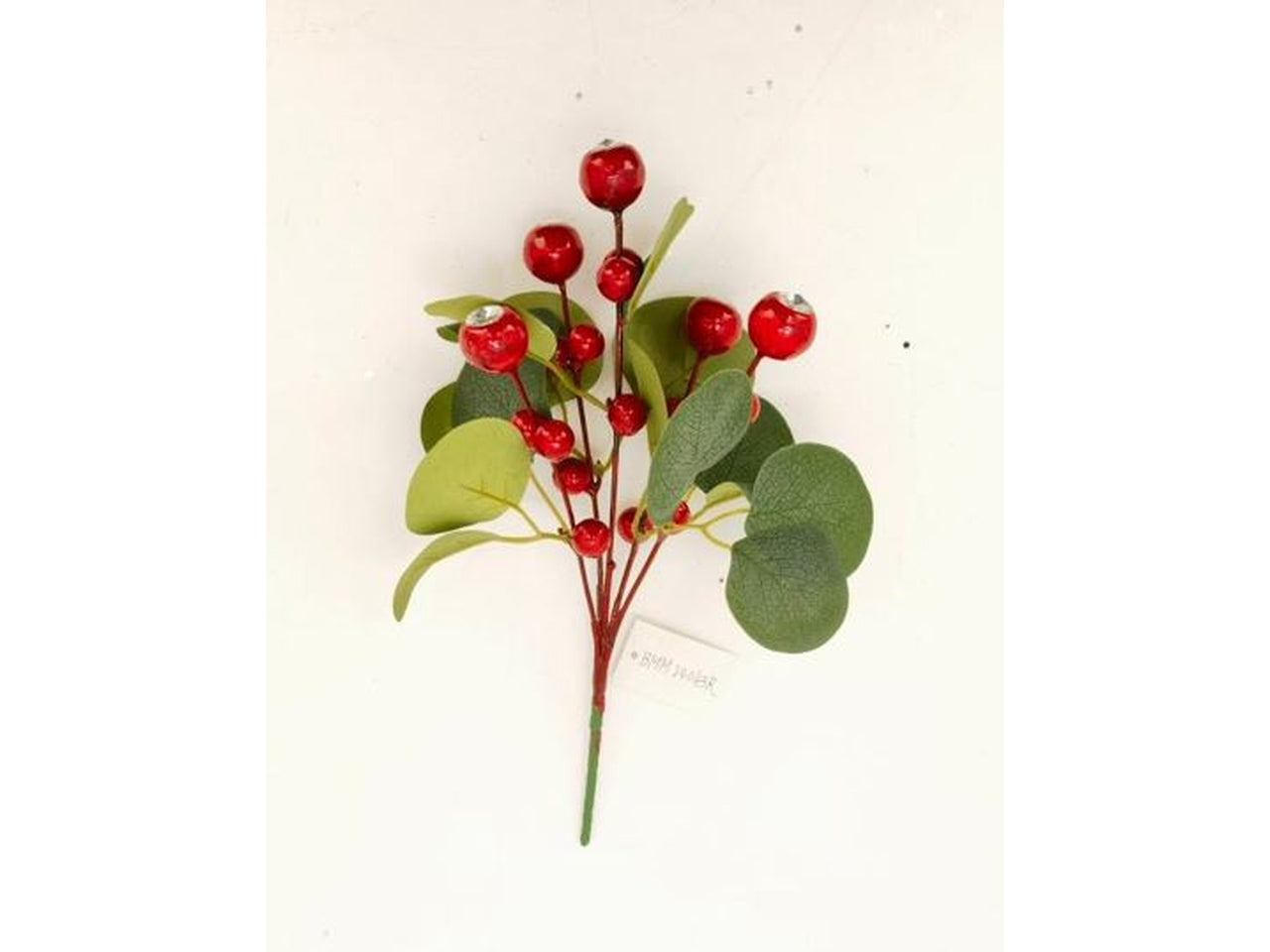 Ramo 30cm con bacche rosse e foglie