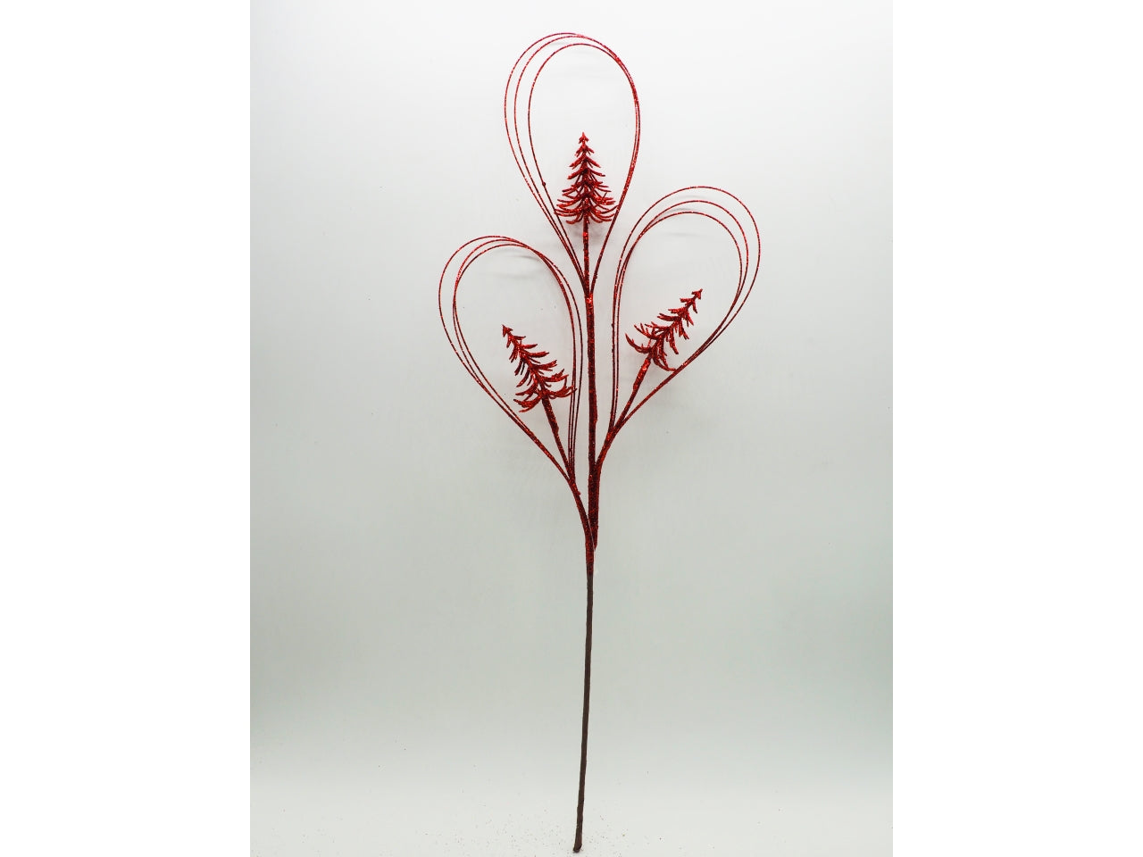 Ramo glitterato 57cm rosso