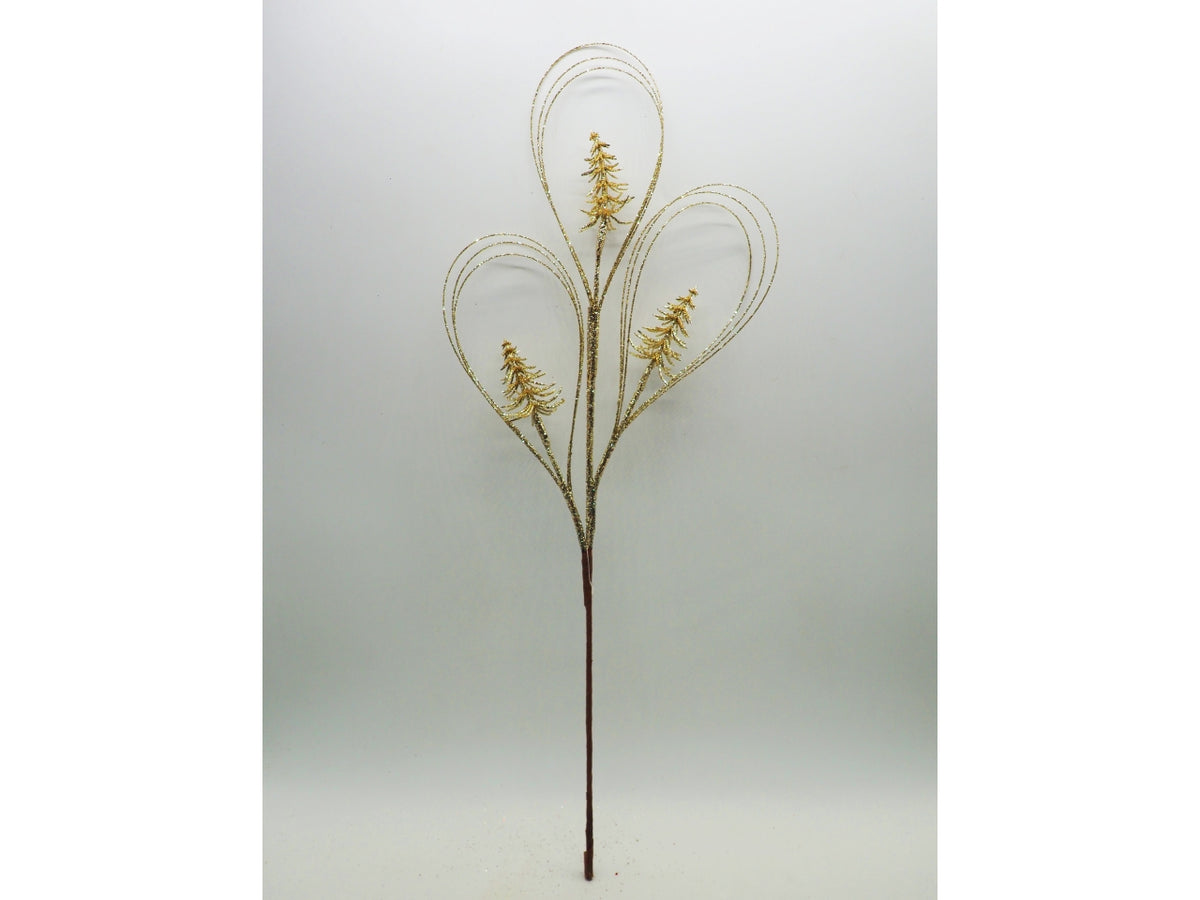 Ramo glitterato 57cm oro