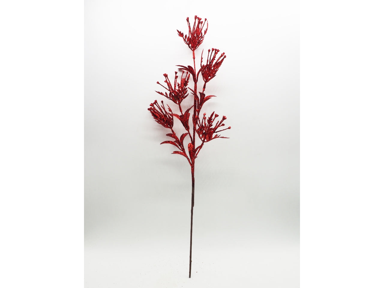 Ramo glitterato 60cm rosso