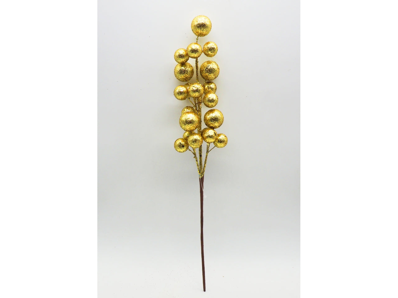 Ramo bacche 40cm glitterato oro