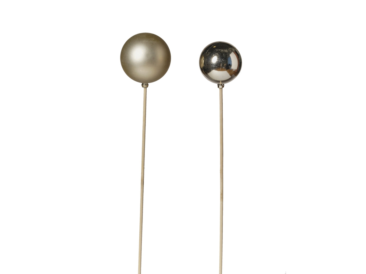 Palline/stick d.5/6cm l.50cm 033 champagne in 2 assortimenti 24 pezzi