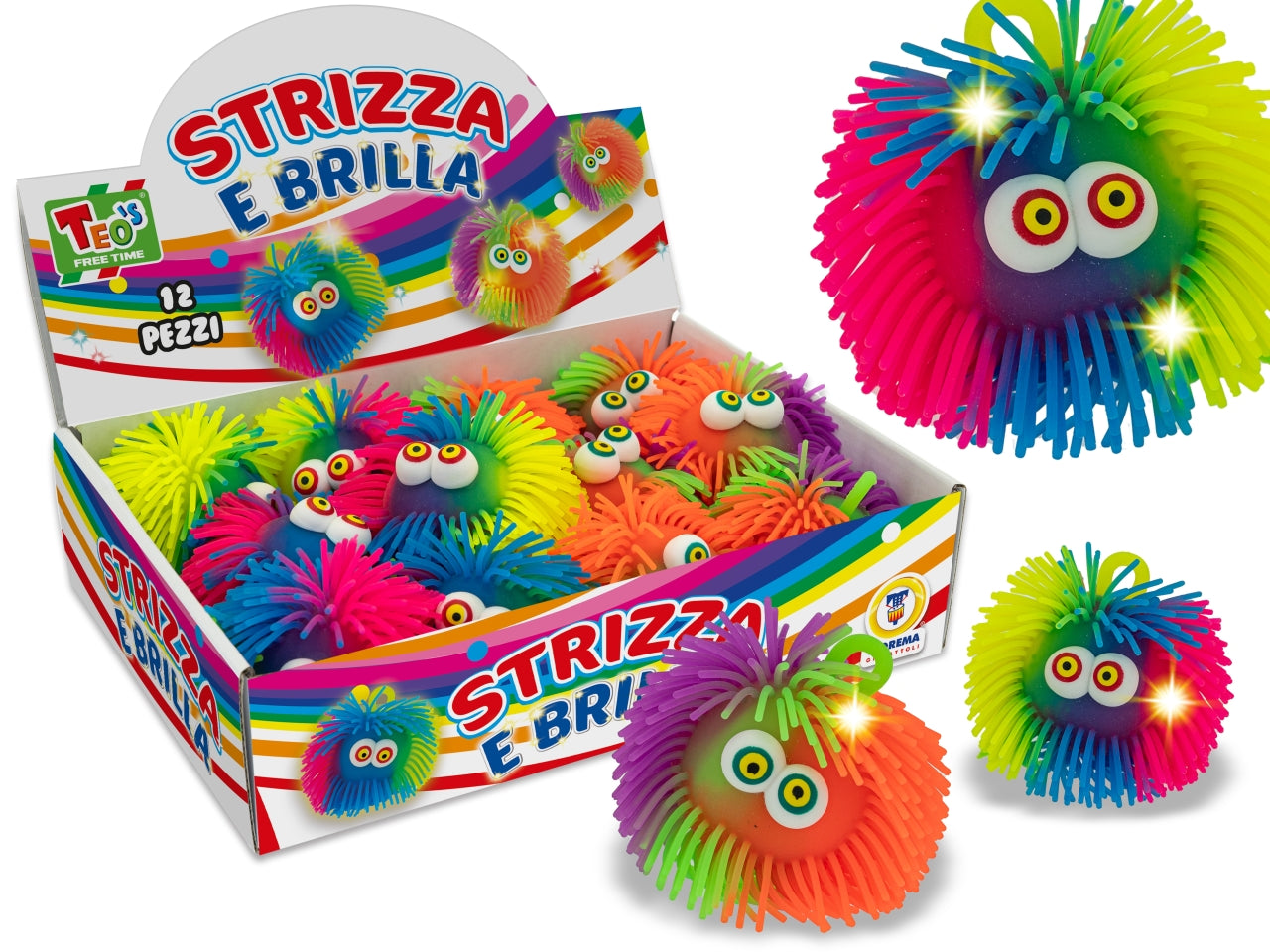 Teo's strizza e brilla pallina arcobaleno con luce