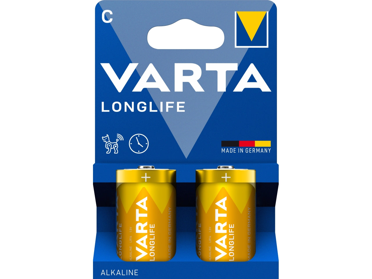 Varta longlife 1/2torcia C blister da 2 pezzi