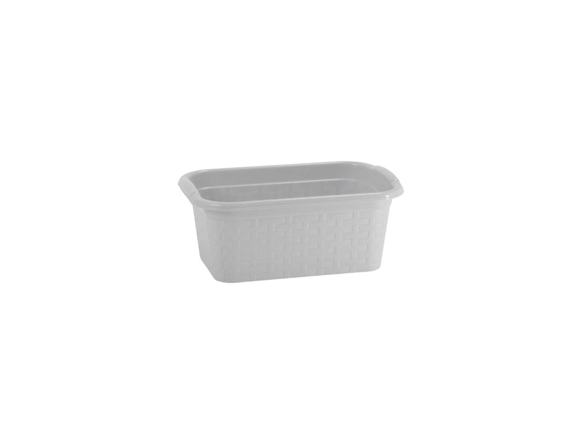Cestino rattan rettangolare 24x15x9,5hcm bianco