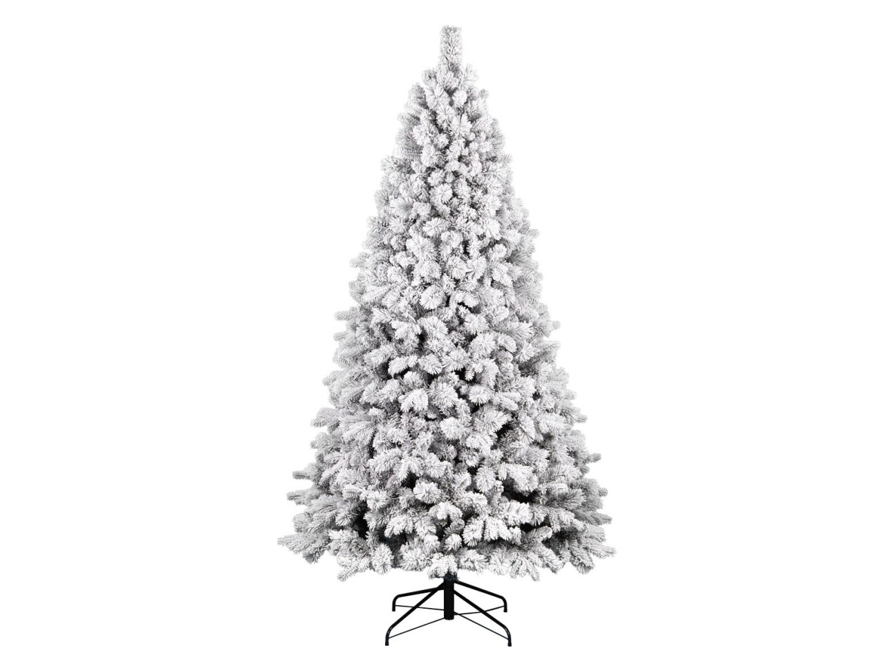 Albero frosty floccato 210cm 1339rami diametro 116cm pe+pvc+pp montaggio ad ombrello