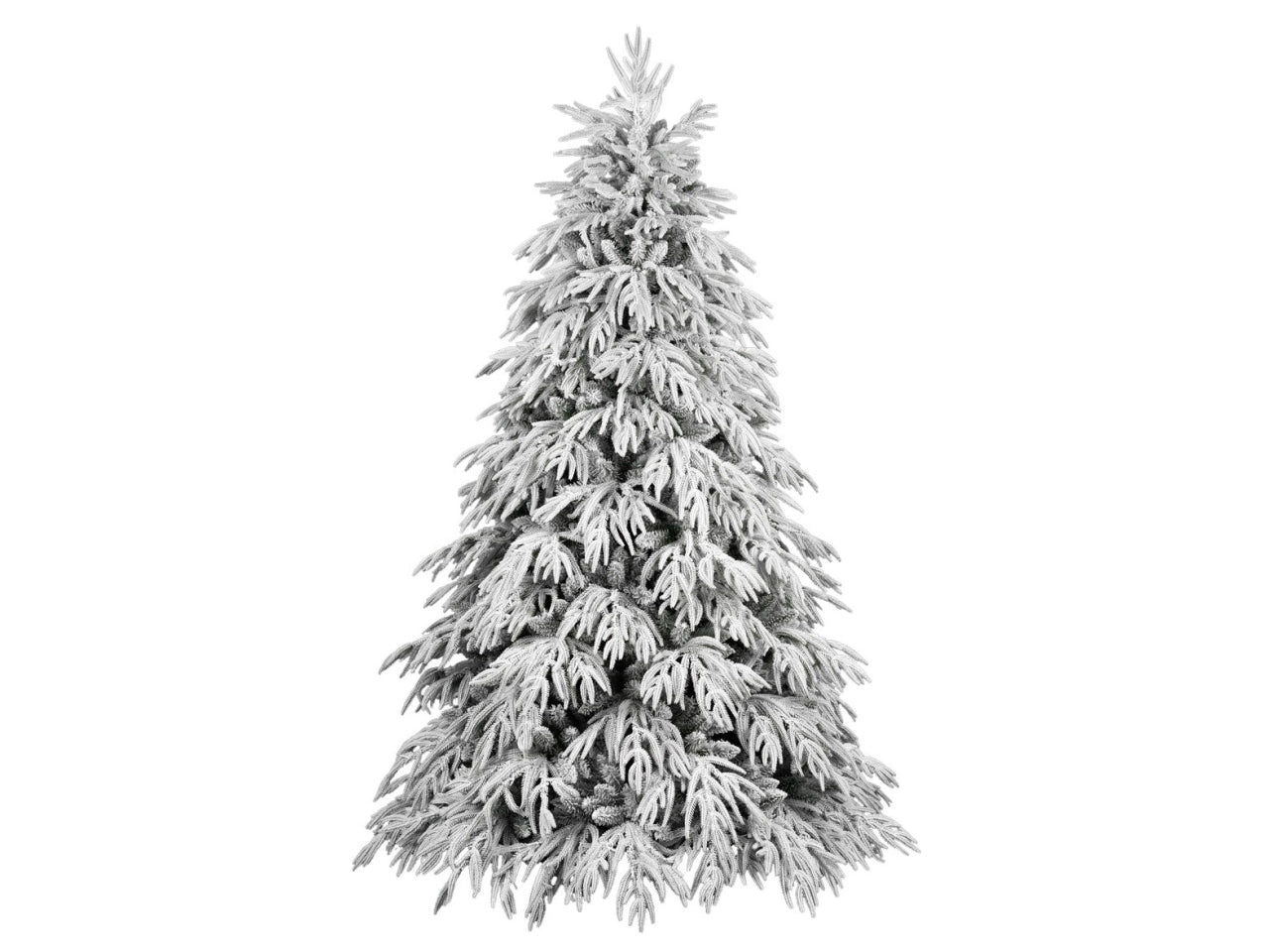 Albero crystal floccato 270cm 2382rami diametro 165cm pe+pvc montaggio ad ombrello