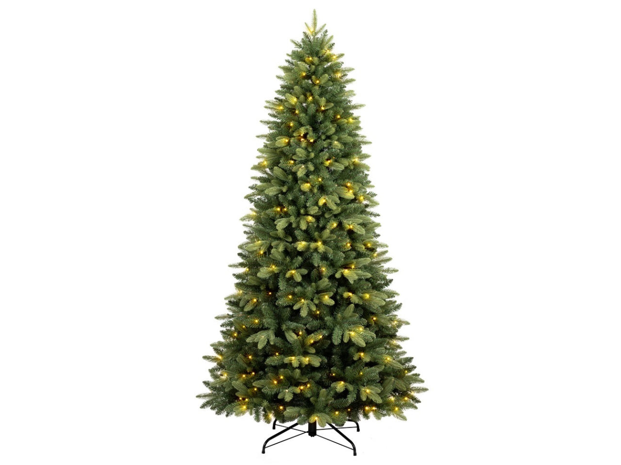 Albero utah 240cm con 500 led bianco caldo e giochi di luce 1709rami diametro 116cm pe+pvc montaggio ad ombrello
