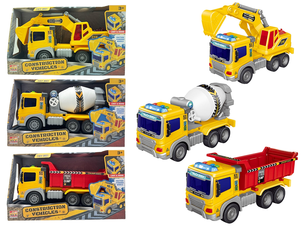 Camion lavori stradali frizione con luci e suoni assortiti