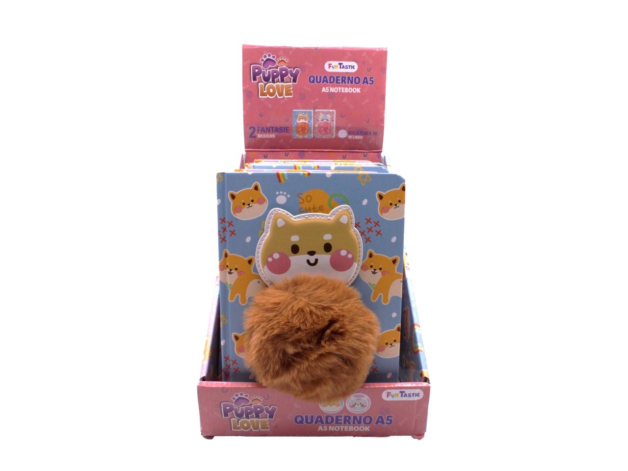 Quaderno a5 pompom cane/gatto