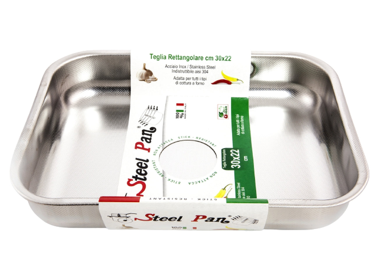 Teglia rettangolare 35cm inox 18/10 anti-aderente