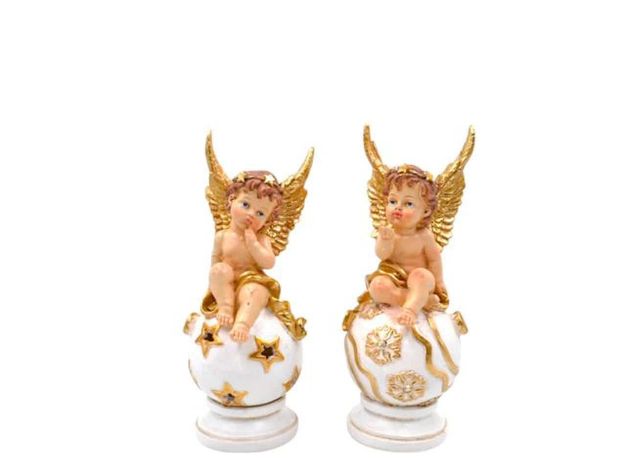 Angelo con luce 10x22cm in resina